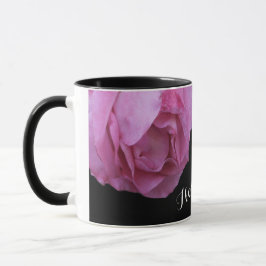 Caneca Nome personalizável Amy bonito rosas rosa ama você