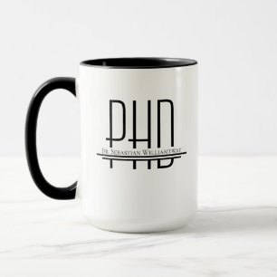Caneca Nome PhD Black Mug Branco