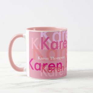 Caneca nome rosa moderno, legal e personalizado