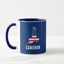 Caneca Nome USA Flag American Eagle America 4 De Julho