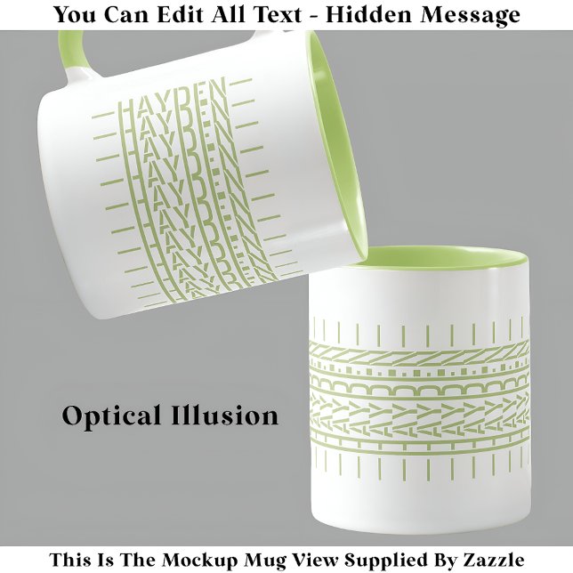 Caneca Nome Verde Trendy de Mensagem Oculta Mug 121G Mode (Criador carregado)