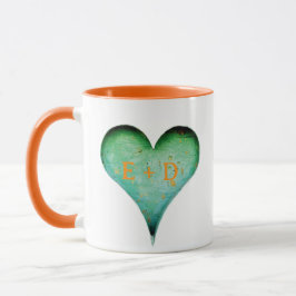 Caneca Nomes de Casais com Aparência de Madeira Talhada R
