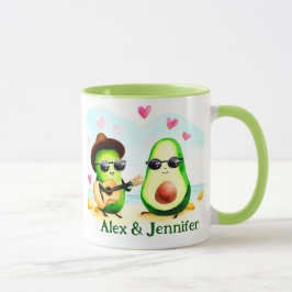 Caneca Nomes de Casal Avocado Personalizados