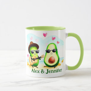 Caneca Nomes de Casal Avocado Personalizados