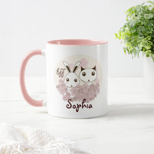 Caneca Nomes de crianças e melhores amigos animais Kitten