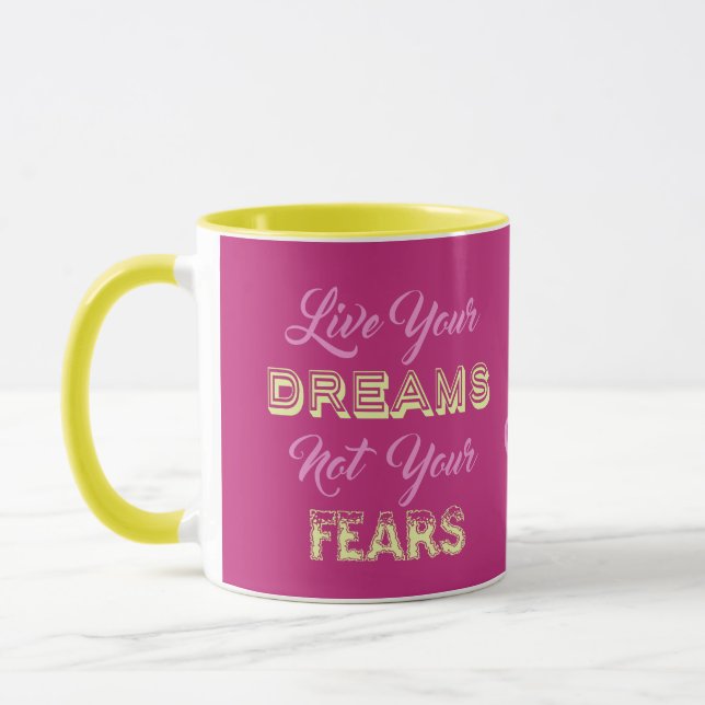 Caneca Nomes personalizados e imagens de cores do Live Yo (Esquerda)