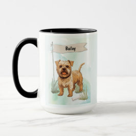 Caneca Norfolk Terrier Watercolor Personalized Dog