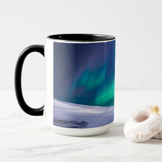 Caneca Norte Aurora Borealis Luzes de Destino (Com Donut)