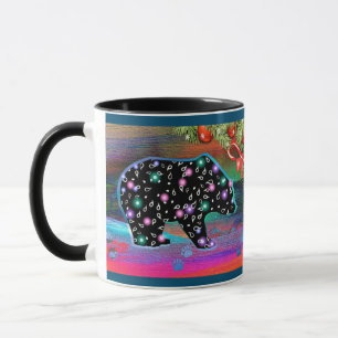 Caneca Norte de Espírito Urso Negro Cores Claras Natal