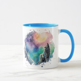 Caneca Norte Luz Mystic Wolf multicolor watercolor
