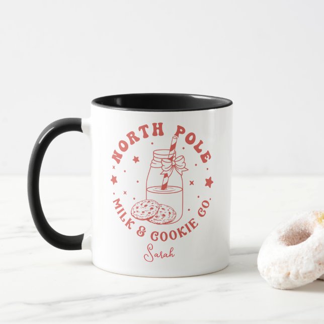 Caneca North Pole Milk & Cookie Co. Santa Claus Café (Com Donut)