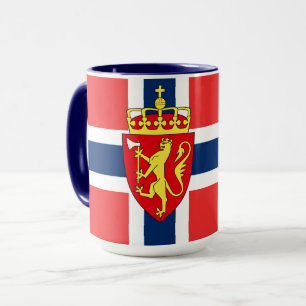 Caneca Noruega, pavilhão norueguês, com casaco de armas