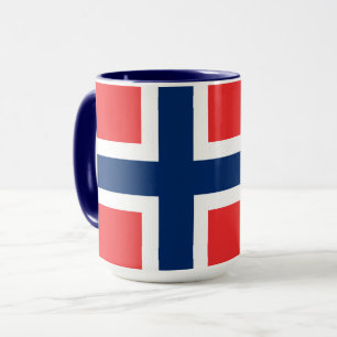 Caneca Noruega, pavilhão norueguês, com casaco de armas