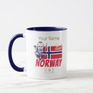 Caneca Noruega Viking Vintage Flag E Ship Souvenir
