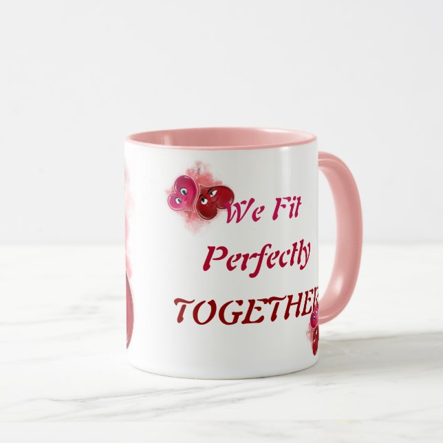 Caneca Nós Combinamos Perfeitamente Juntos Romântico Dia  (Frente Esquerda)