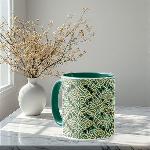 Caneca Nós Eternos Arte Decorativa Celta Verde