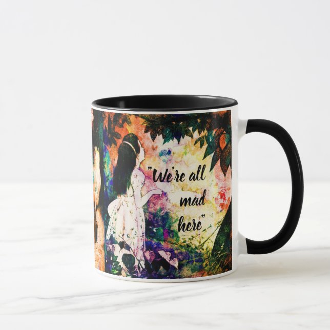 Caneca Nós somos tudo aqui Alice louca no país das (Direita)