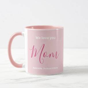 Caneca Nós Te Amo Mãe Rosa Minimalista