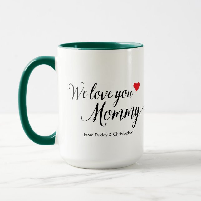 Caneca Nós Te Amo Mamãe Foto Simples Dia de as mães (Esquerda)