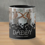 Caneca Nós Te Amo O Pai 3 Photo Mug<br><div class="desc">Mug moderno para pai com uma colagem fotográfica das crianças,  um design cardíaco preto moderno,  o ditado "nós amamos o pai",  e os nomes das crianças.</div>