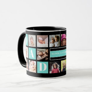 Caneca Nós Te Amo Pai 16 Família Foto Colagem Teal Black