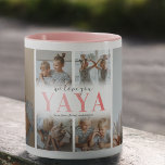 Caneca Nós Te Amo Ya Foto Collage Mug<br><div class="desc">Uma caneca de café para uma cedência especial com 6 fotos de modelo de colagem dos netos,  as palavras "nós te amamos yaya" em uma foz rosa e bonita,  e os nomes das crianças.</div>