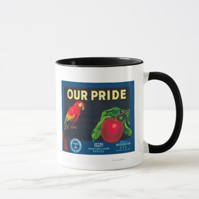 Caneca Nossa Etiqueta de Maçã do Orgulho - Estado de Wash (Direita)