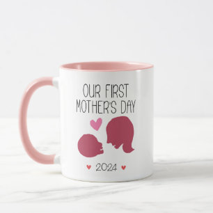 Caneca Nosso Primeiro Dia das Mães Mãe Primeriza Personal