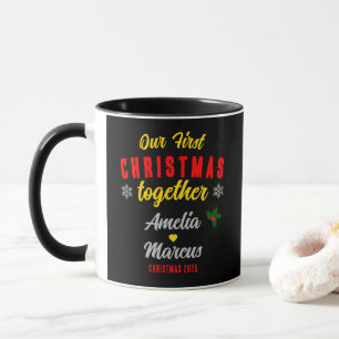 Caneca Nosso Primeiro Natal Junto com o Casal dos Flocos 