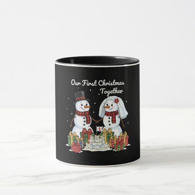 Caneca Nosso Primeiro Natal Juntos | Boneco de Neve Recém (Centro)