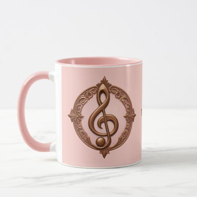 Caneca Nota de Limpeza Musical de Nome Personalizado (Esquerda)