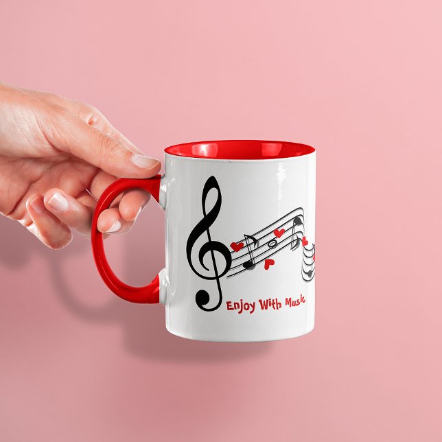 Caneca Nota de música branca e preta Coffee Mug (Criador carregado)