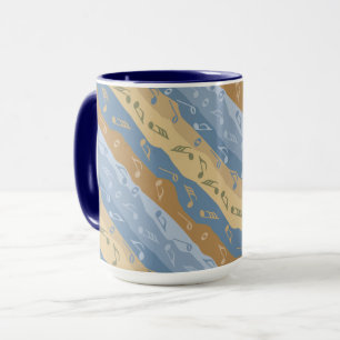 Caneca Nota De Música Gira Castanho E Azul