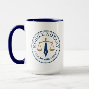 Caneca Notário Móvel Personalizado Assinatura Legal Azul 