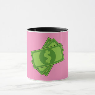 Caneca Notas de Dinheiro do Cartoon