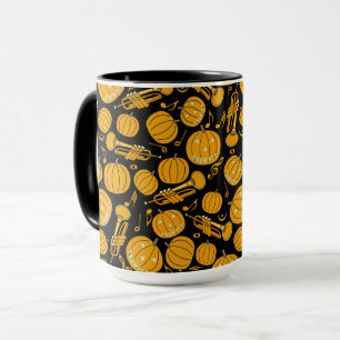 Caneca Notas de Música de Trompete de Abóbora