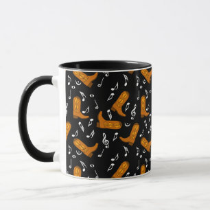 Caneca Notas de música do Cowboy Boots