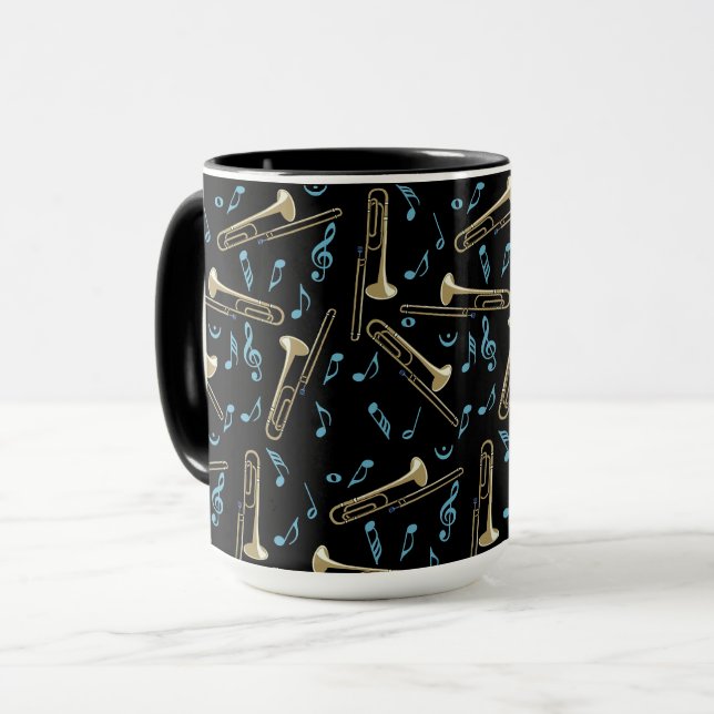 Caneca Notas de Música Trombone (Frente Esquerda)