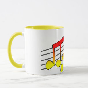 Caneca Notas Musicais Cama Cerâmica