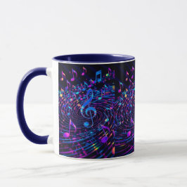 Caneca Notas musicais de Na moda retrô