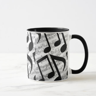 Caneca Notas musicais Na moda modernas