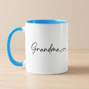 Caneca Nova Avó Estabelecida Ano Script Azul