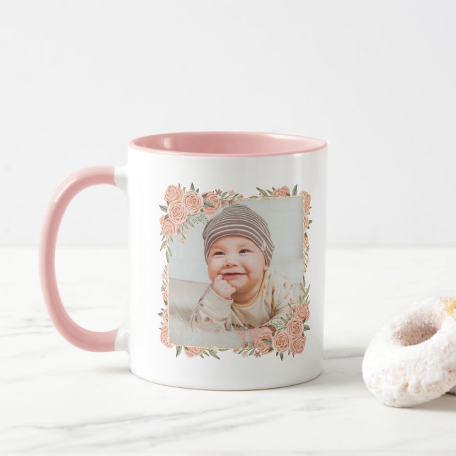 Caneca Nova Avó Mugs Bebê Nome Fotográfico Melhor Avó (Com Donut)