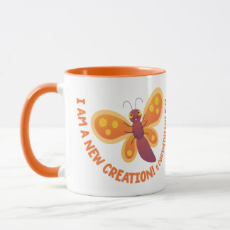 Caneca Nova criação borboleta bonita desenho bíblico vers