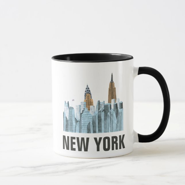 Caneca Nova Iorque tirada mão, NY (Direita)