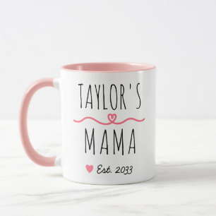 Caneca Nova Mamãe com Nome Personalizado, Título e Ano de
