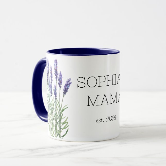 Caneca Nova Mamãe, lavanda (Frente Esquerda)