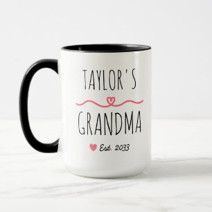 Caneca Nova Vovó com Nome Personalizado, Título e Ano de