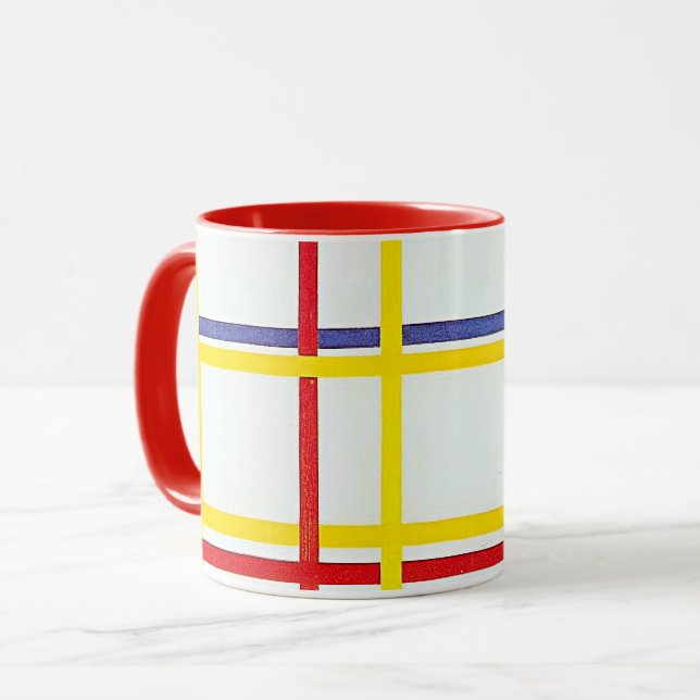 Caneca Nova York Cidade 1 por Piet Mondrian (Frente Esquerda)