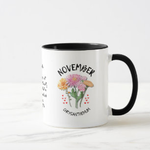 Caneca NOVEMBRO Mês de Nascimento do Flor Nome Personaliz